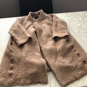Tahari wool blend open front jacket